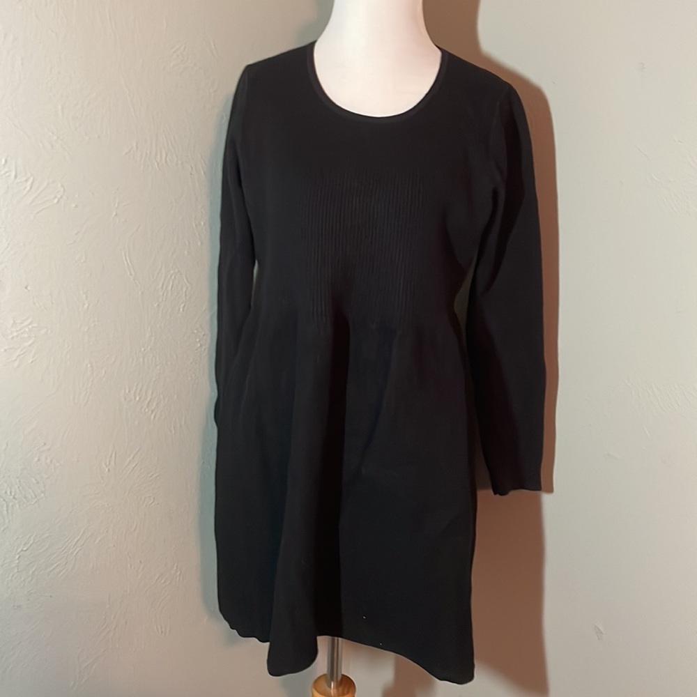 Boden Black Wool/Cotton Dress with Back Button Closure